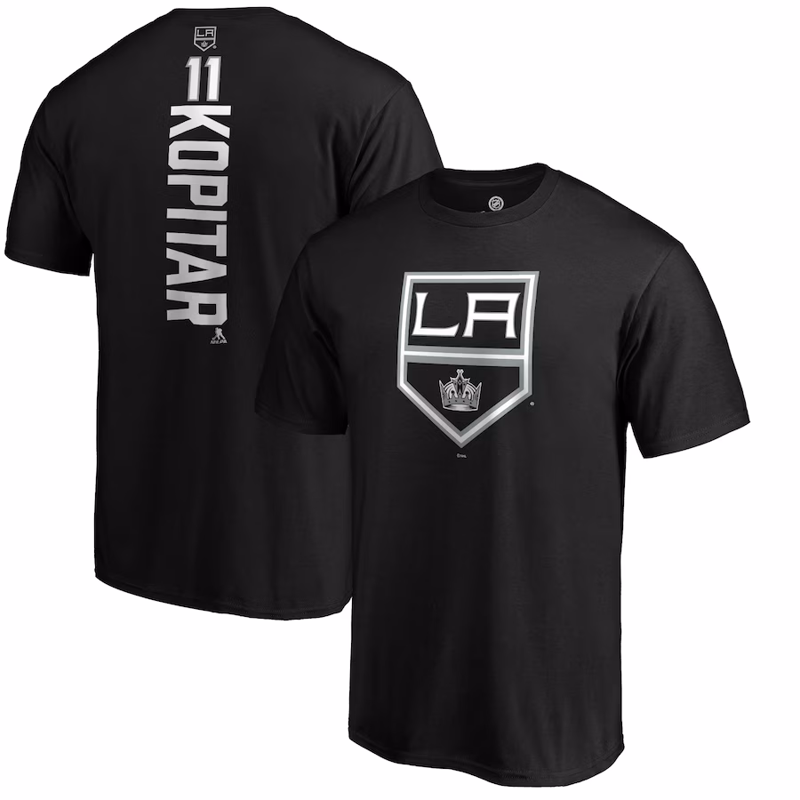 Men's Los Angeles Kings Anze Kopitar Black Playmaker T-Shirt - SUjersey01