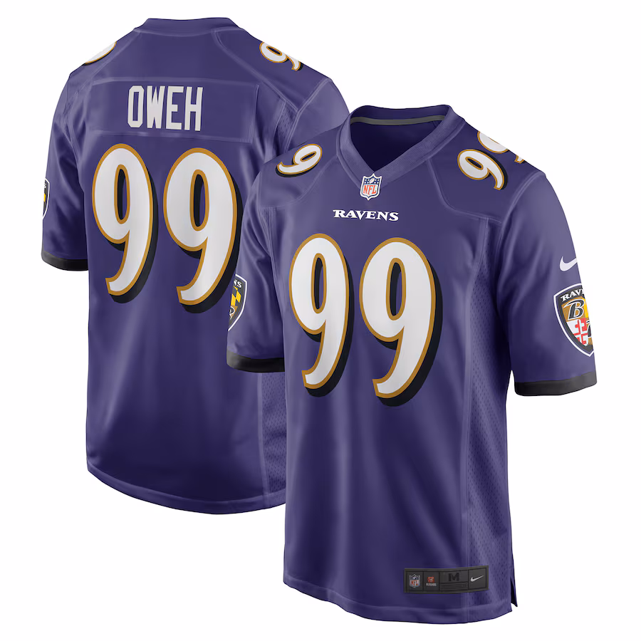 Men's Baltimore Ravens Odafe Oweh Nike Purple Game Player Jersey - SUjersey01