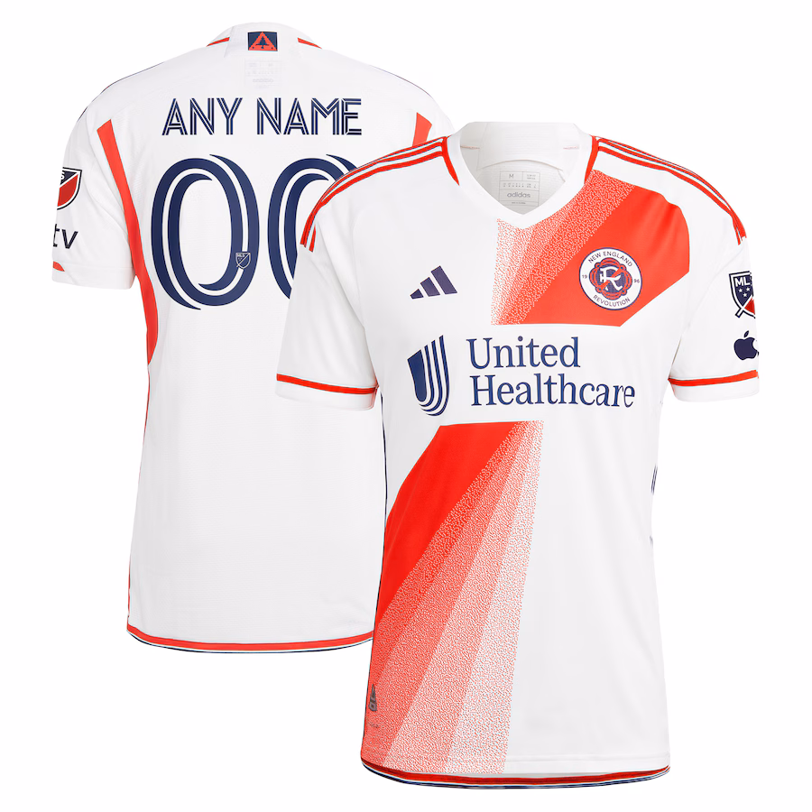 Men's New England Revolution adidas White 2023 Defiance Authentic Custom Jersey - SUjersey01