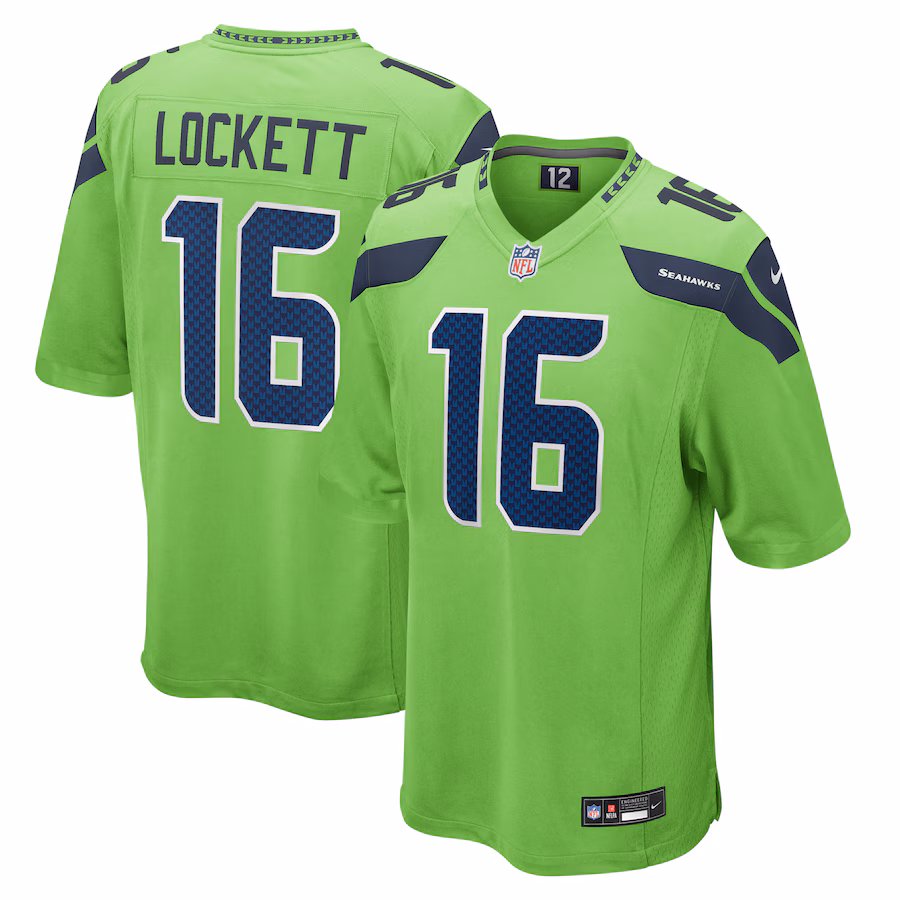 Men's Seattle Seahawks Tyler Lockett Nike Neon Green  Game Jersey - SUjersey01
