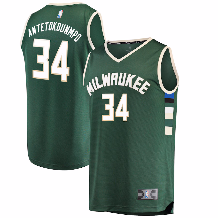 Men's Milwaukee Bucks Antetokounmpo Fanatics Green Fast Break Replica Player Jersey - Icon Edition - SUjersey01