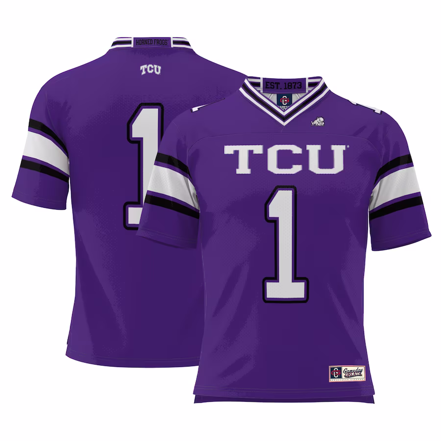 #1 TCU Horned Frogs GameDay Greats Endzone Football Jersey - Purple - SUjersey01