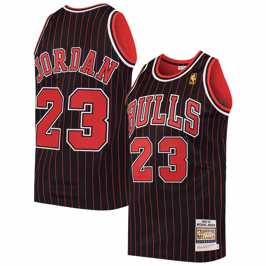 Men's Chicago Bulls Michael Jordan Mitchell & Ness Black 1996/97 Hardwood Classics Authentic Jersey - SUjersey01