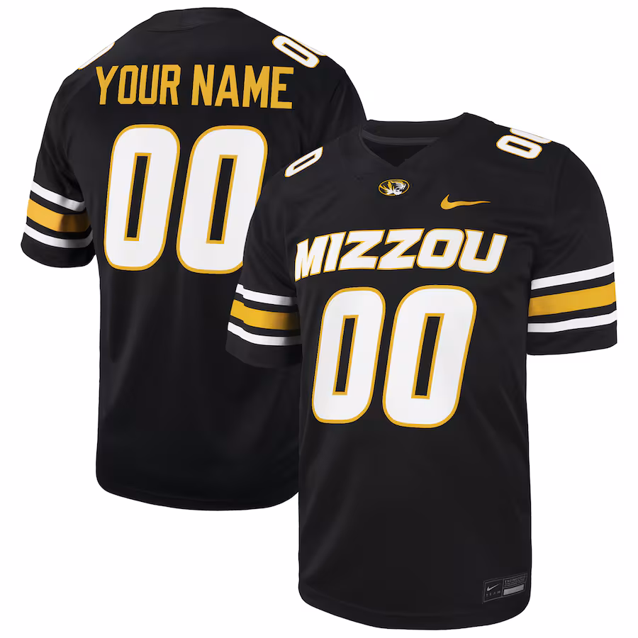 Missouri Tigers Nike Custom Football Game Jersey - Black - SUjersey01