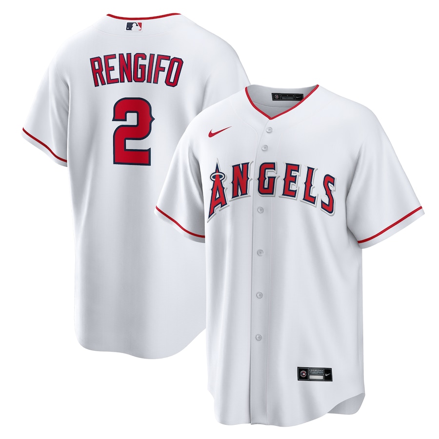 Men's Los Angeles Angels Luis Rengifo Nike White Home Replica Jersey - SUjersey01