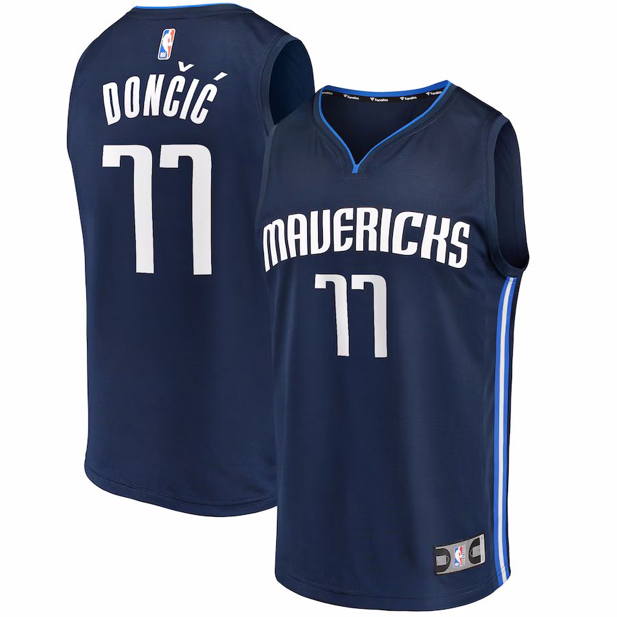 Men's Dallas Mavericks Luka Doncic Fanatics Navy Fast Break Team Replica Jersey - Statement Edition - SUjersey01