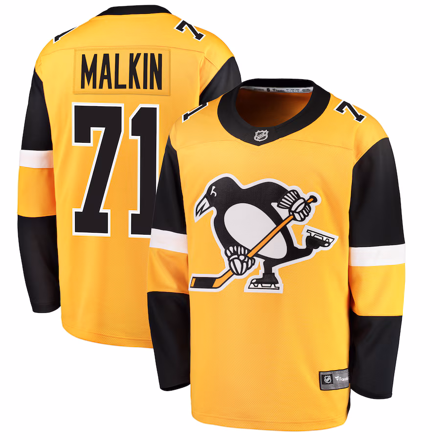 Youth Pittsburgh Penguins Evgeni Malkin Fanatics Gold Alternate Breakaway Player Jersey - SUjersey01