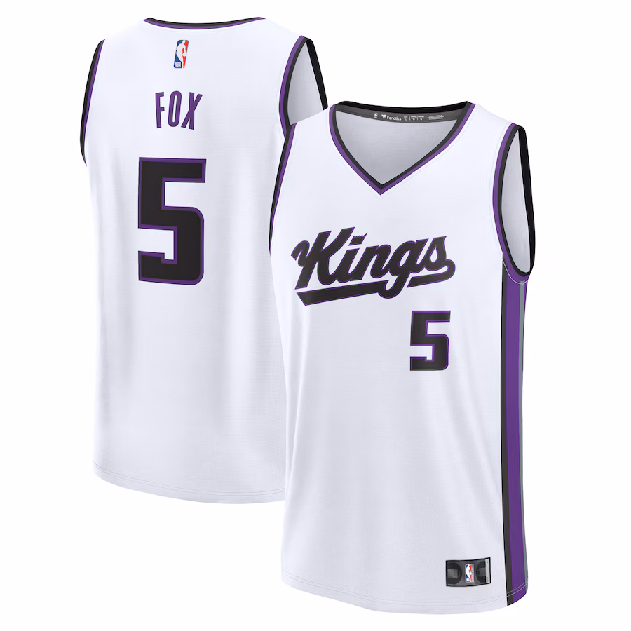 Men's Sacramento Kings De'Aaron Fox Fanatics White Fast Break Replica Player Jersey - Association Edition - SUjersey01