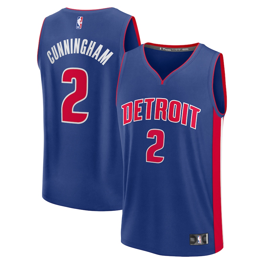 Men's Detroit Pistons Cade Cunningham Fanatics Blue Fast Break Replica Player Jersey - Icon Edition - SUjersey01