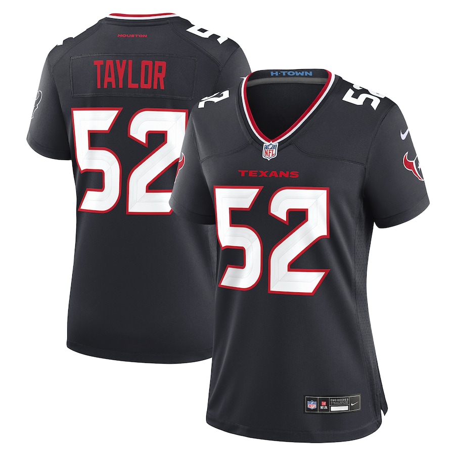 Women's Houston Texans Darrell Taylor Nike Navy Team Game Jersey - SUjersey01