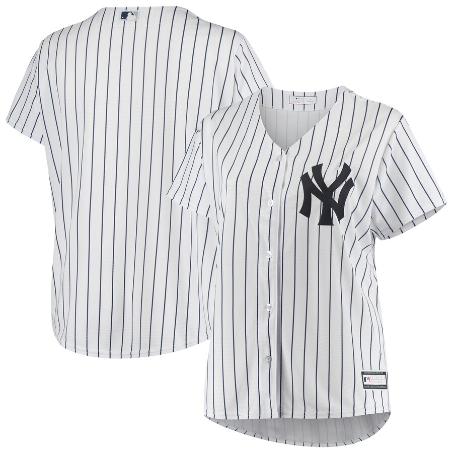 Women's New York Yankees White Plus Size Sanitized Replica Team Jersey - SUjersey01