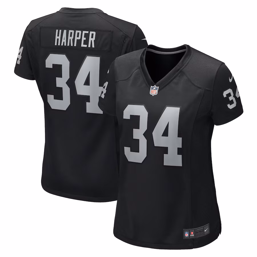 Women's Las Vegas Raiders Thomas Harper Nike Black Game Jersey - SUjersey01