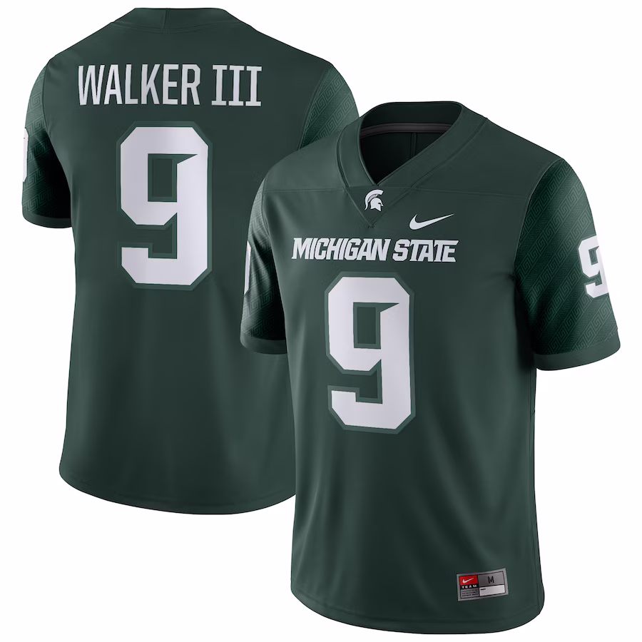 Kenneth Walker III Michigan State Spartans Nike Player Game Jersey - Green - SUjersey01
