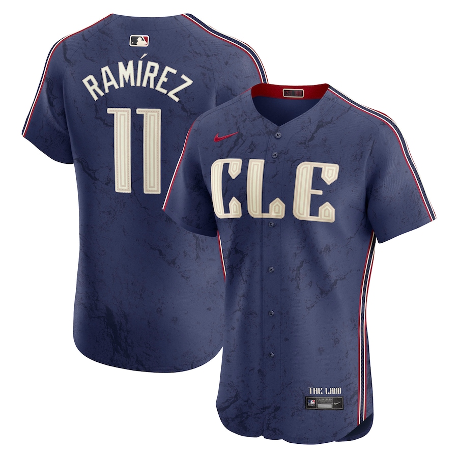 Men's Cleveland Guardians José Ramírez Nike Navy City Connect Elite Jersey - SUjersey01