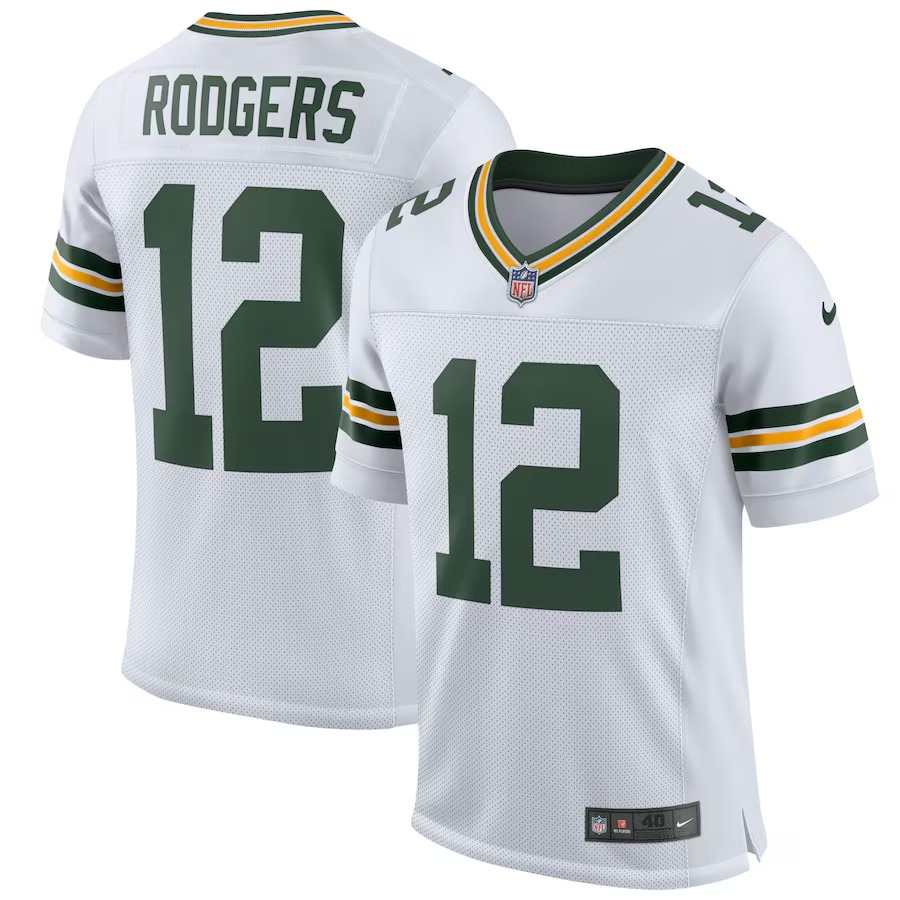 Men's Green Bay Packers Aaron Rodgers Nike White Classic Elite Player Jersey - SUjersey01