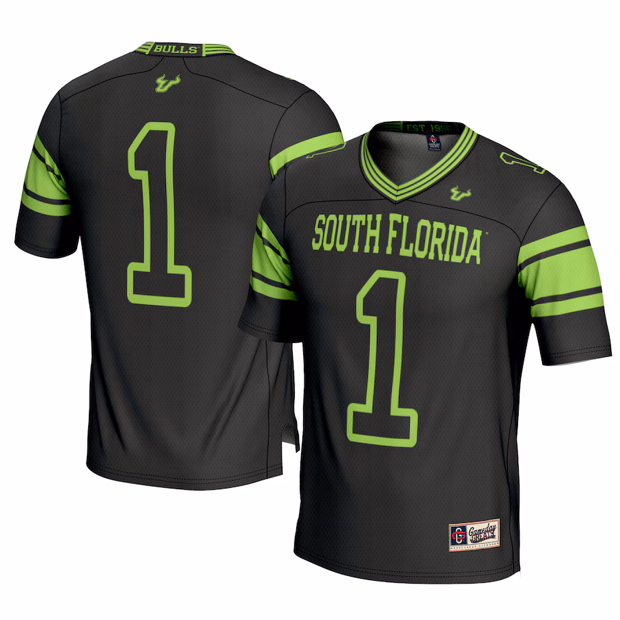 Youth GameDay Greats #1 Black South Florida Bulls Football Jersey - SUjersey01