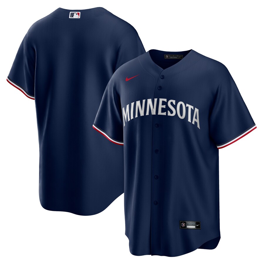 Men's Minnesota Twins Nike Navy Alternate Replica Team Logo Jersey - SUjersey01