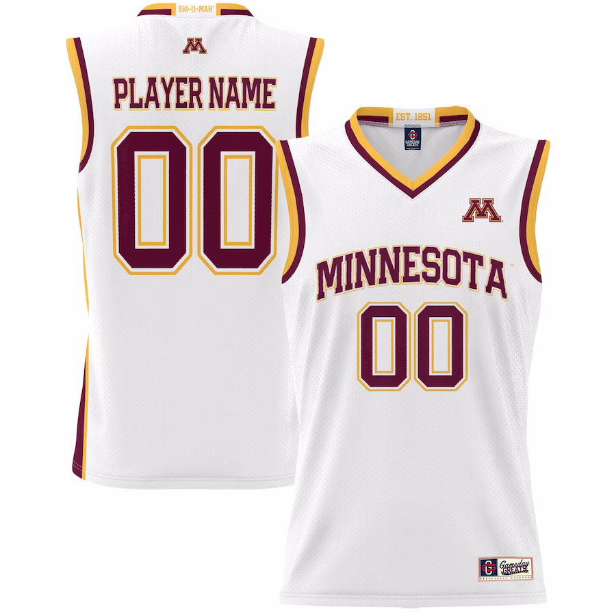 Minnesota Golden Gophers GameDay Greats Youth NIL Pick-A-Player Lightweight Basketball Jersey - White - SUjersey01