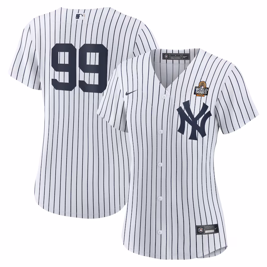 Women's New York Yankees Aaron Judge Nike White 2024 World Series Home Replica Player Jersey - SUjersey01