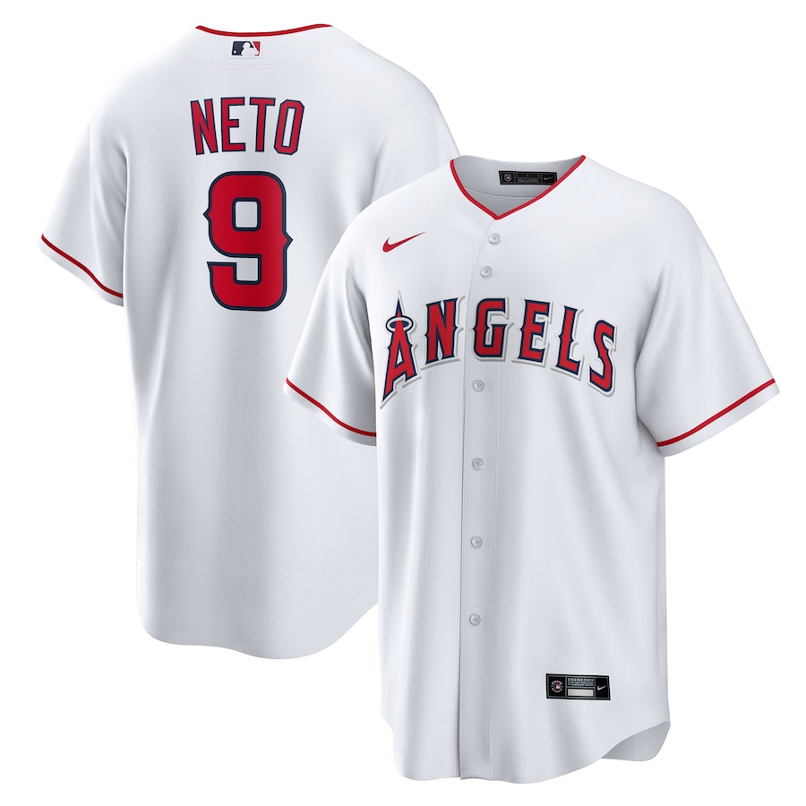 Men's Los Angeles Angels Zach Neto Nike White Home Replica Jersey - SUjersey01