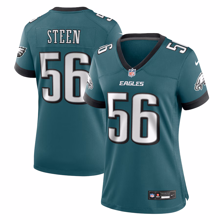 Women's Philadelphia Eagles Tyler Steen Nike Midnight Green Team Game Jersey - SUjersey01