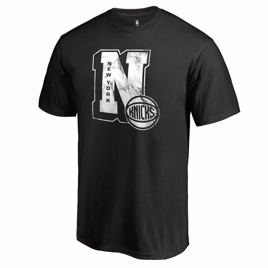 Men's New York Knicks Black Letterman T-Shirt - SUjersey01