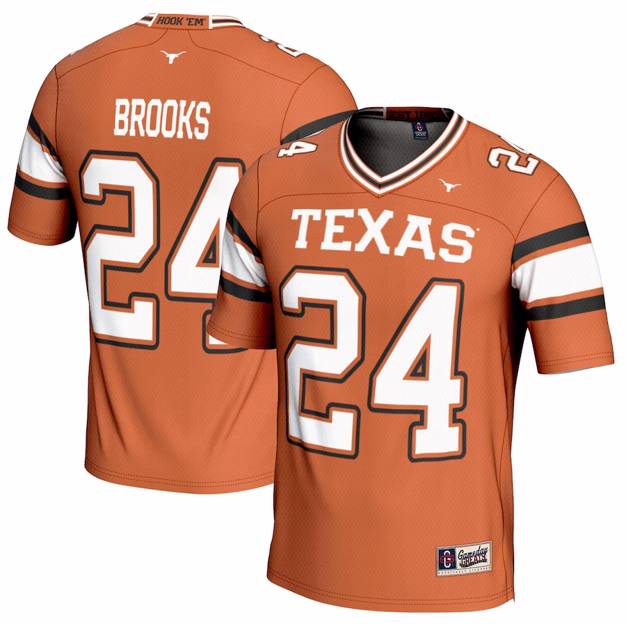 Jonathon Brooks Texas Longhorns GameDay Greats Youth NIL Player Football Jersey - Texas Orange - SUjersey01