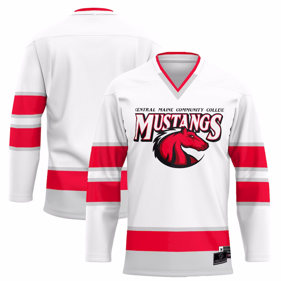 Central Maine Community College ProSphere Hockey Jersey - White - SUjersey01