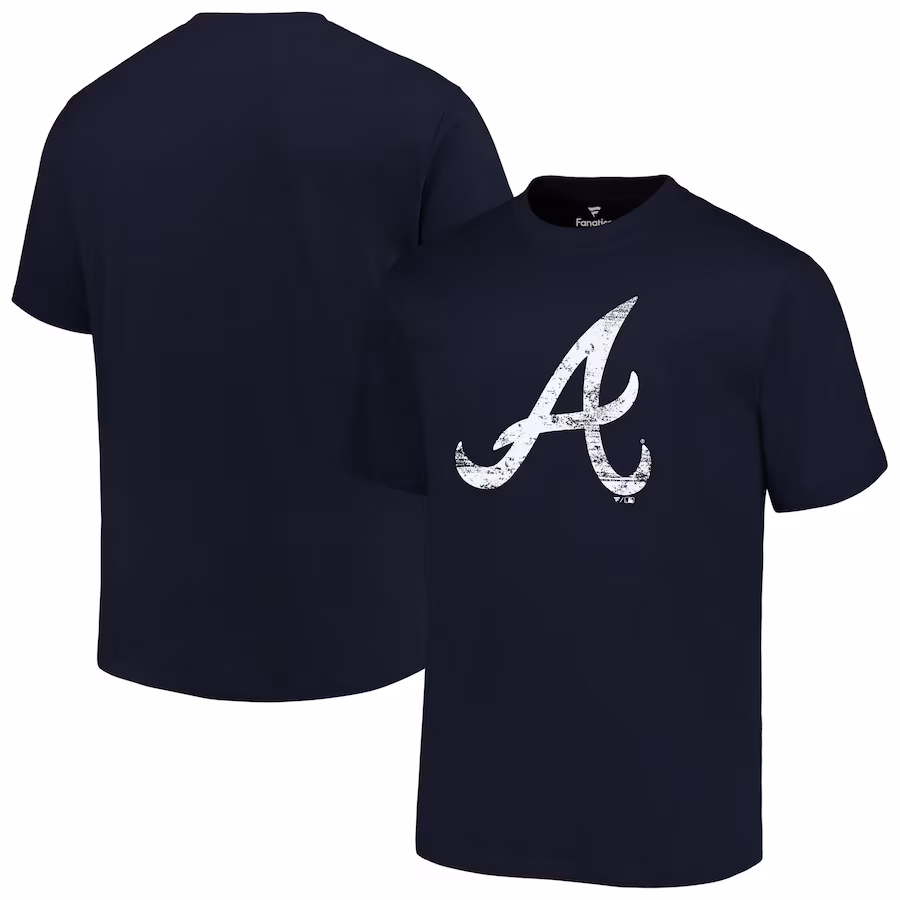 Men's Atlanta Braves Profile Navy Big & Tall Primary Logo T-Shirt - SUjersey01