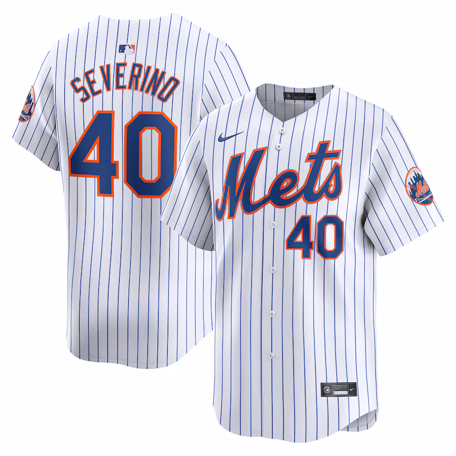 Men's New York Mets Luis Severino Nike White Home Limited Player Jersey - SUjersey01