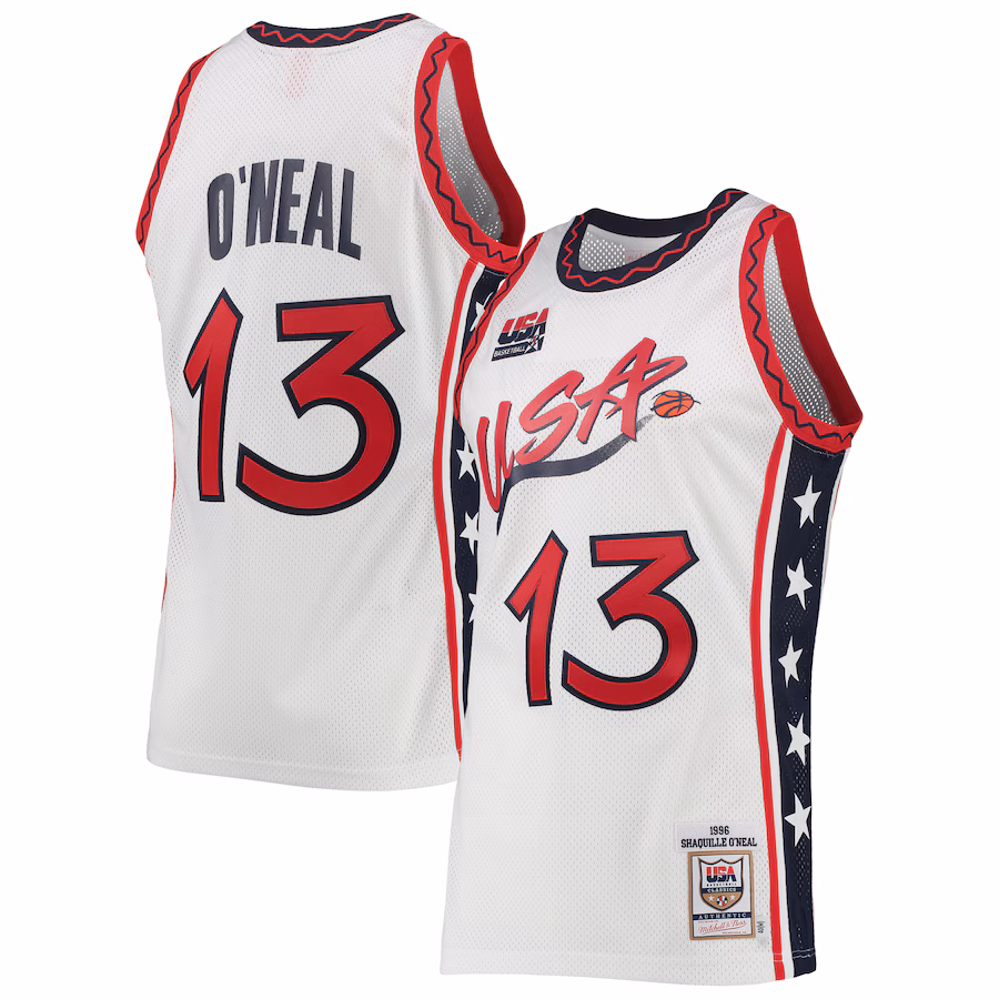 Male USA Basketball Mitchell & Ness White 1996 Hardwood Classics Authentic Jersey - SUjersey01