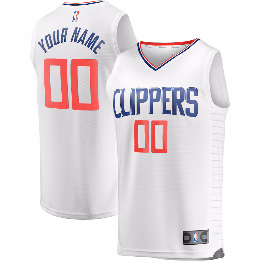 Youth LA Clippers Fanatics White Fast Break Custom Replica Jersey - Association Edition - SUjersey01