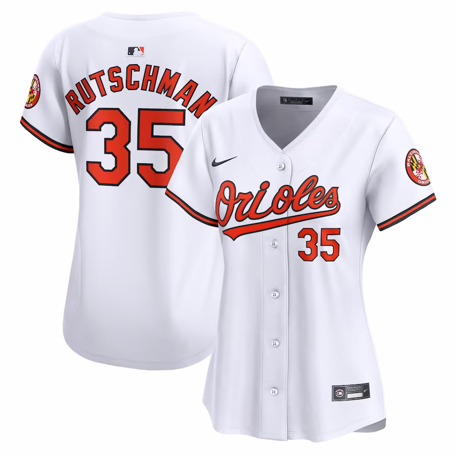 Women's Baltimore Orioles Adley Rutschman Nike White Home Limited Player Jersey - SUjersey01