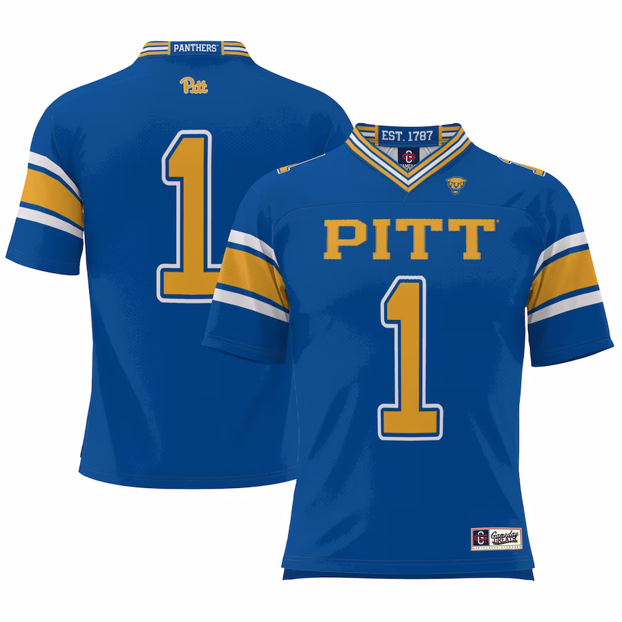 #1 Pitt Panthers GameDay Greats Youth Football Jersey - Royal - SUjersey01