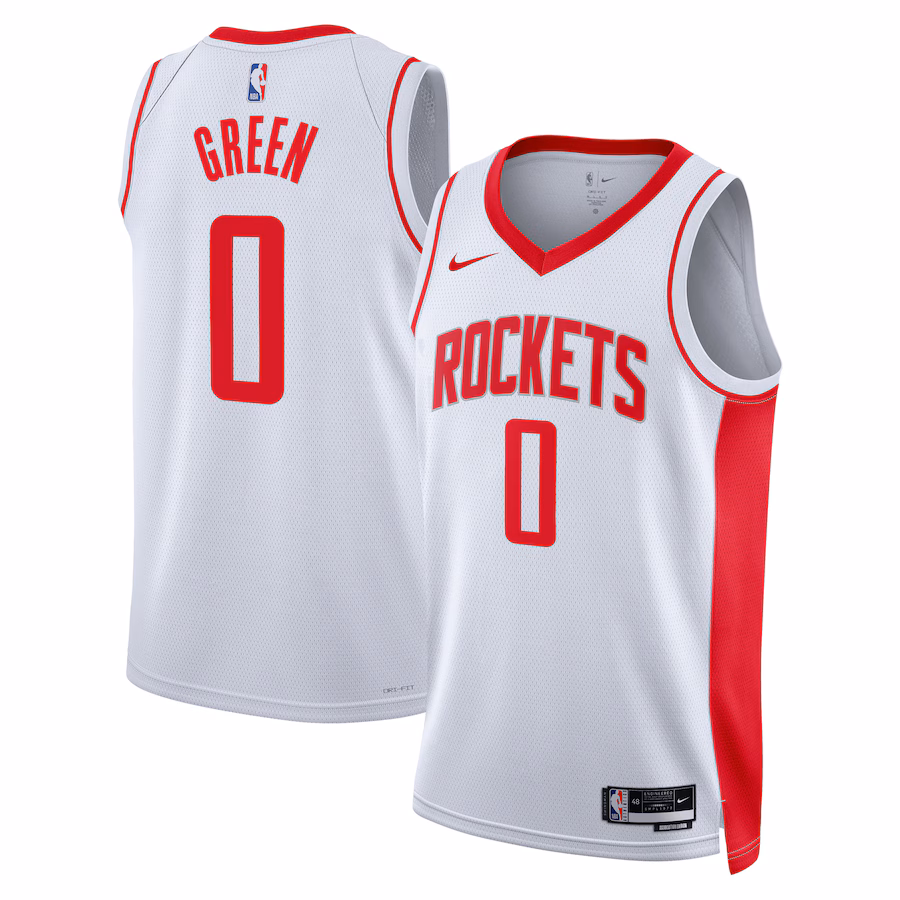Houston Rockets Jalen Green Nike White Swingman Jersey - Association Edition - SUjersey01