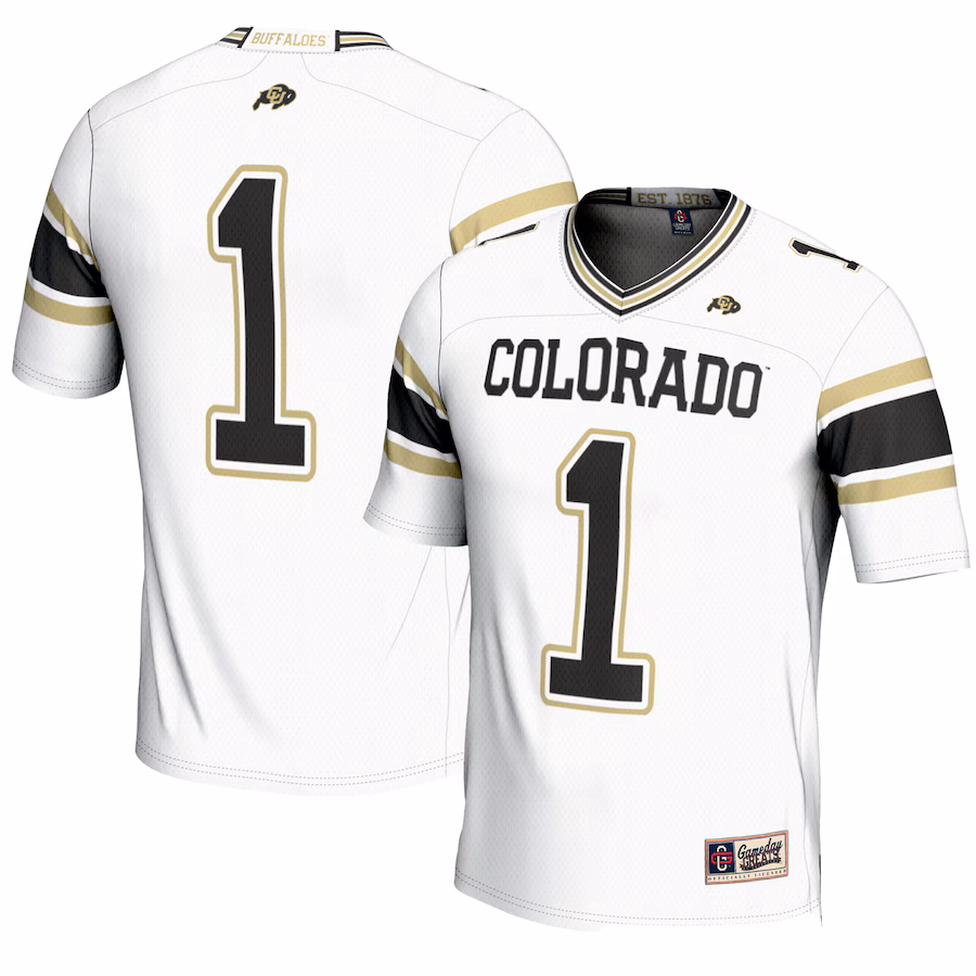 Youth GameDay Greats #1 White Colorado Buffaloes Endzone Football Jersey - SUjersey01