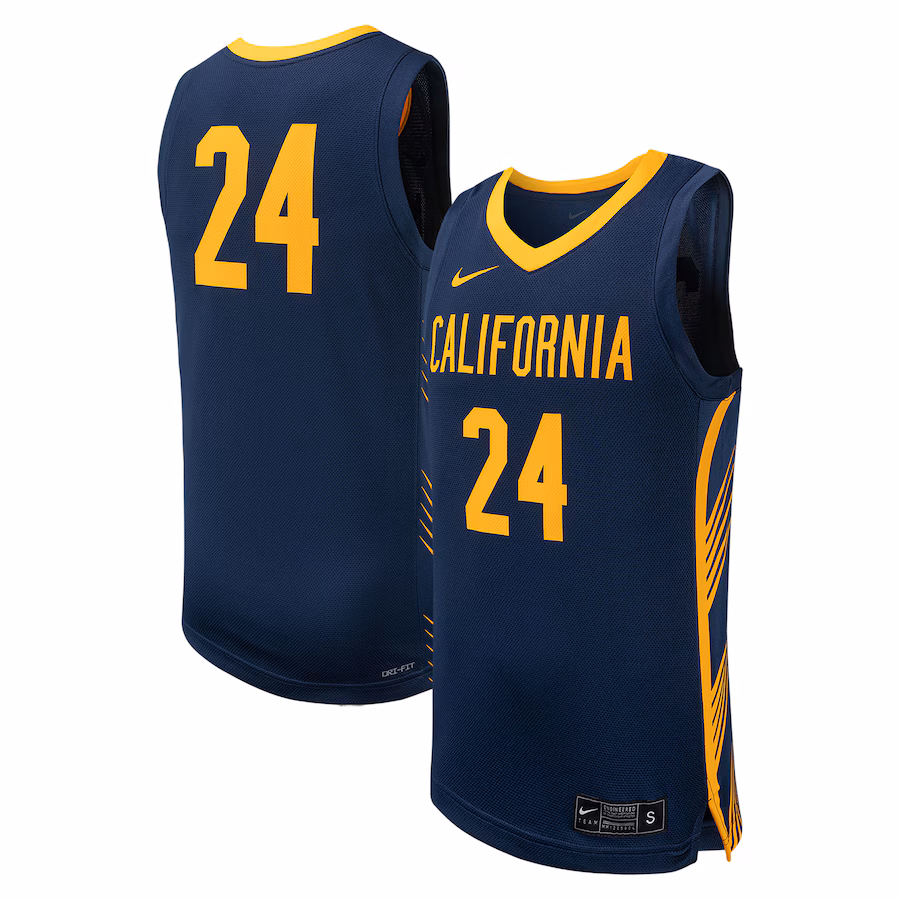 Men's Nike #24 Navy Cal Bears Replica Basketball Jersey - SUjersey01