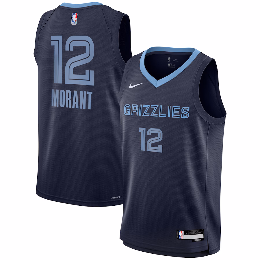 Youth Memphis Grizzlies Ja Morant Nike Navy Swingman Jersey - Icon Edition - SUjersey01