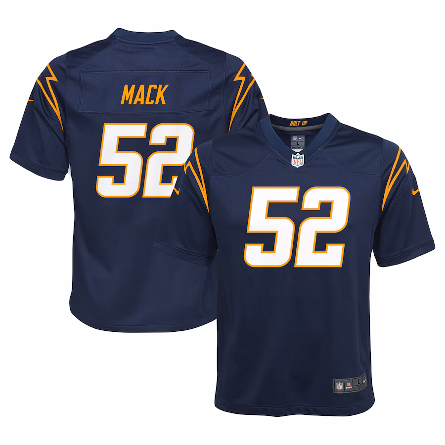 Youth Los Angeles Chargers Khalil Mack Nike Navy Game Jersey - SUjersey01