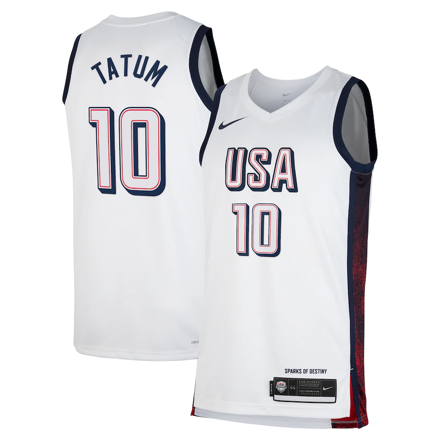 Unisex Men's USA Basketball Jayson Tatum Nike White 2024 Swingman Player Jersey - SUjersey01