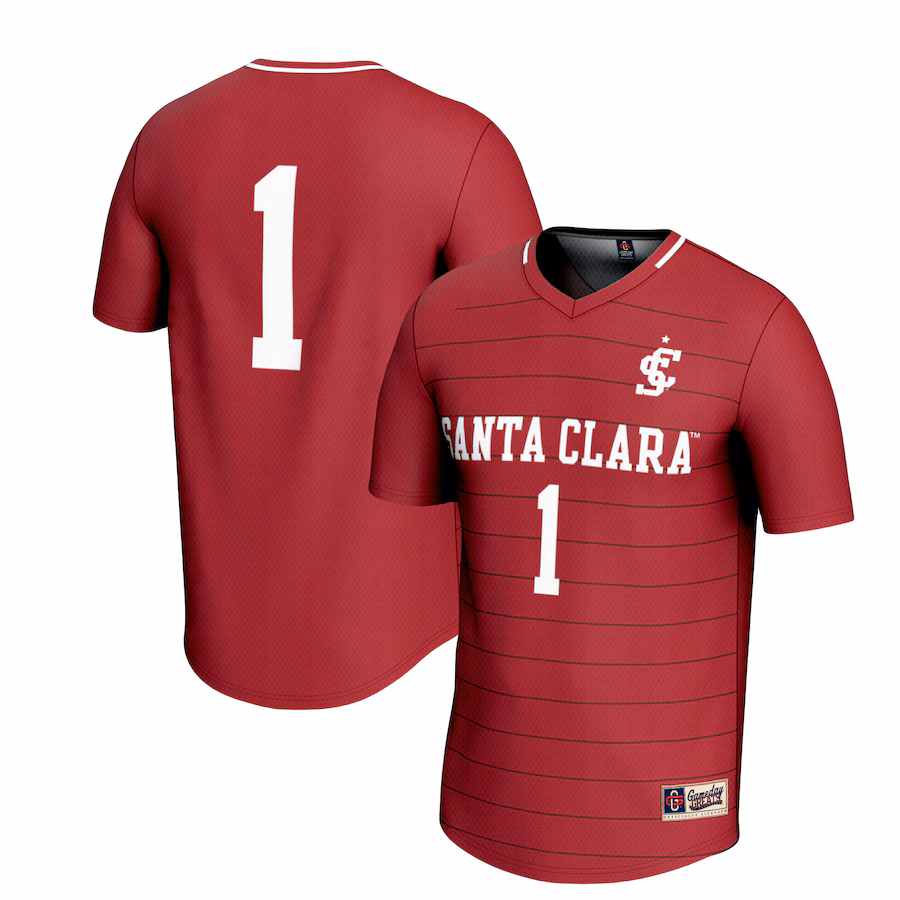 Youth GameDay Greats #1 Maroon Santa Clara Broncos Men's Soccer Fashion Jersey - SUjersey01