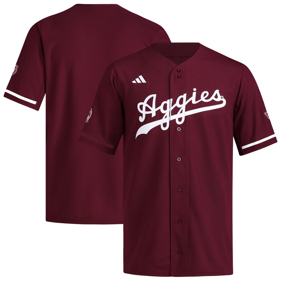 Men's adidas  Maroon Texas A&M Aggies Reversible Retro Full-Button Baseball Jersey - SUjersey01