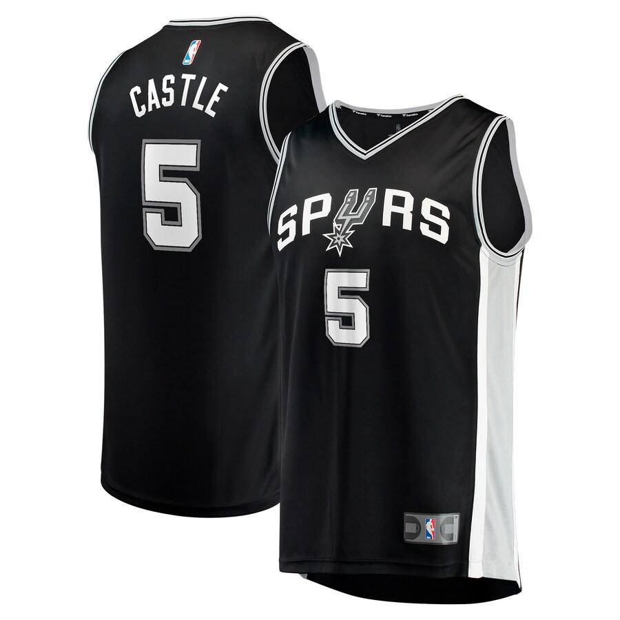 Youth San Antonio Spurs Stephon Castle Fanatics Black 2024 NBA Draft Fast Break Player Jersey - Icon Edition - SUjersey01