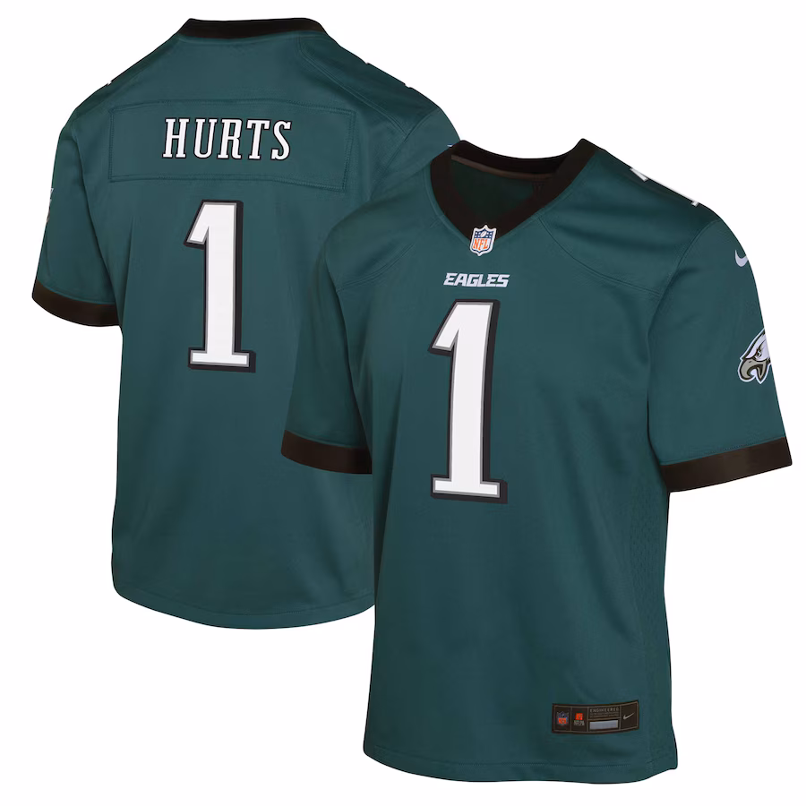 Youth Philadelphia Eagles Jalen Hurts Nike Midnight Green Game Jersey - SUjersey01