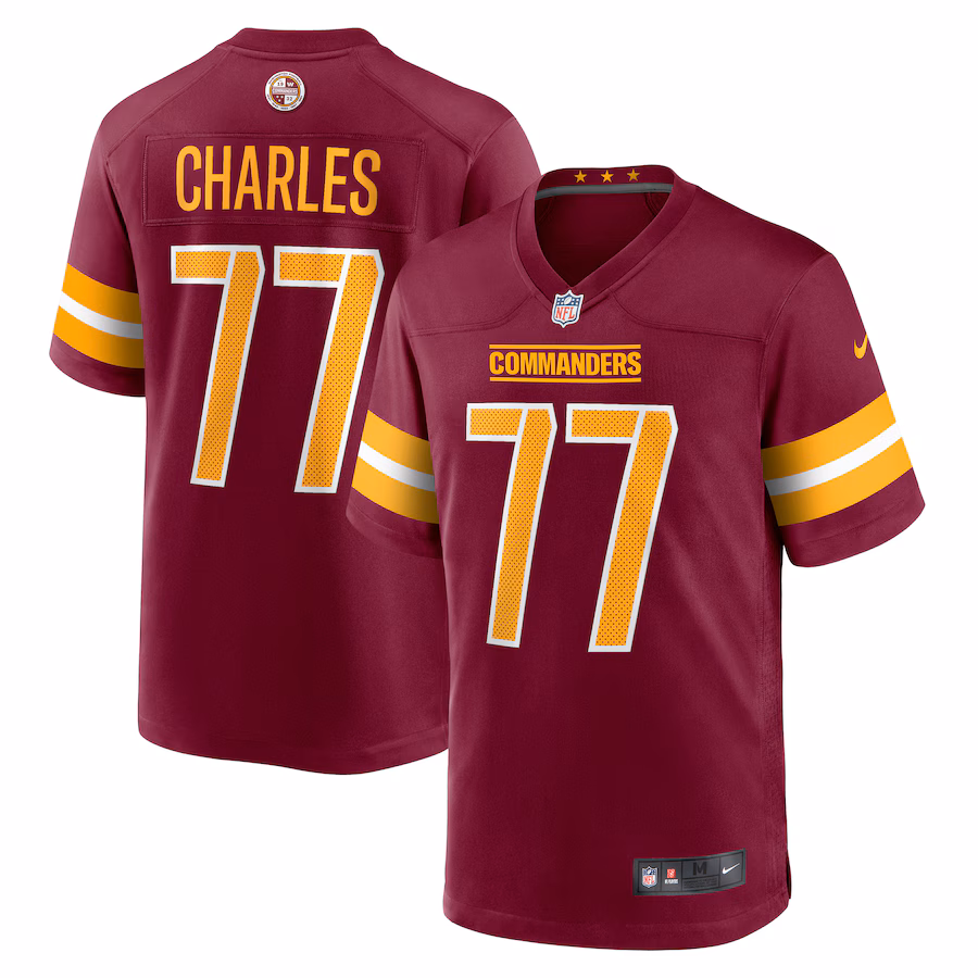 Men's Washington Commanders Saahdiq Charles Nike  Burgundy  Game Jersey - SUjersey01