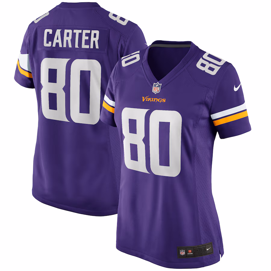 Women's Minnesota Vikings Cris Carter Nike Purple Game Retired Player Jersey - SUjersey01