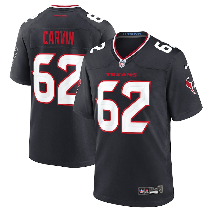 Men's Houston Texans Jerome Carvin Nike Navy Team Game Jersey - SUjersey01