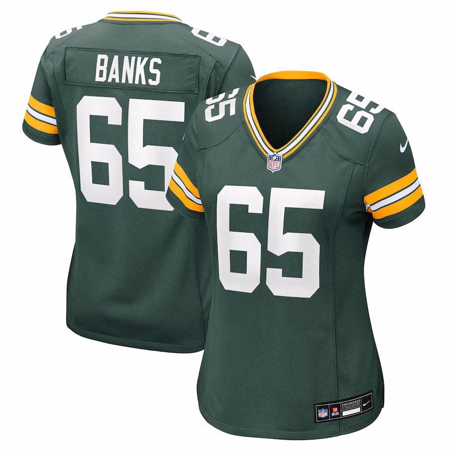 Women's Green Bay Packers Aaron Banks Nike Green Team Game Jersey - SUjersey01