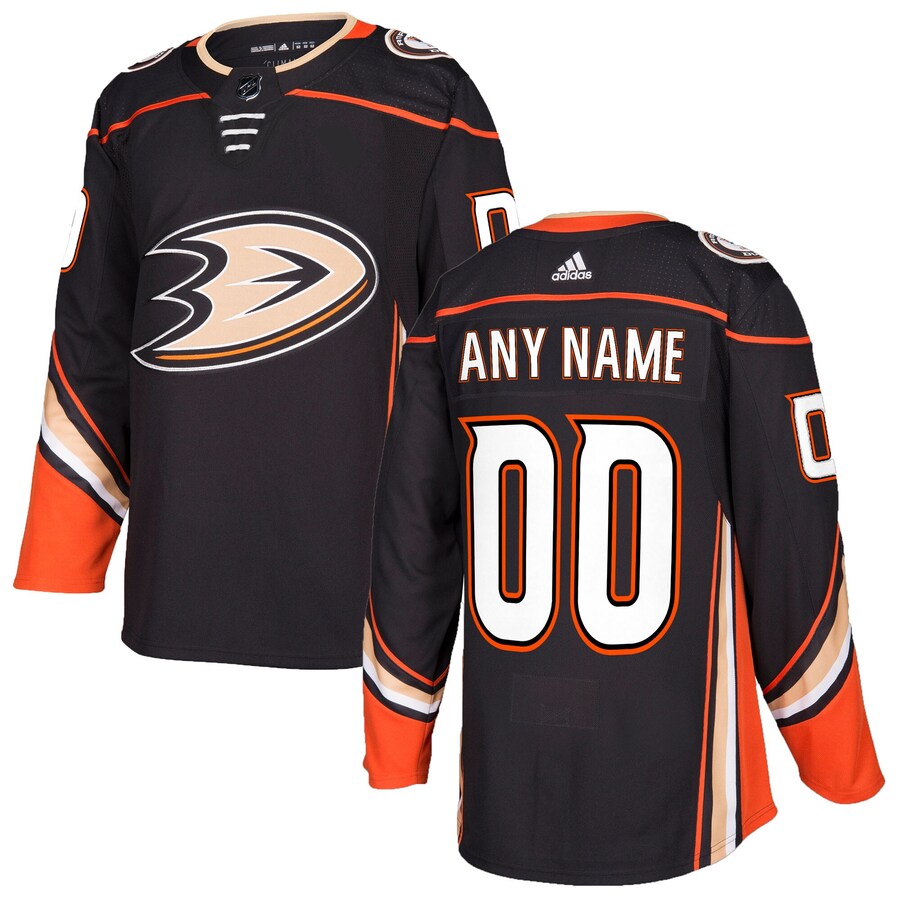 Men's Anaheim Ducks adidas Black Authentic Custom Jersey - SUjersey01