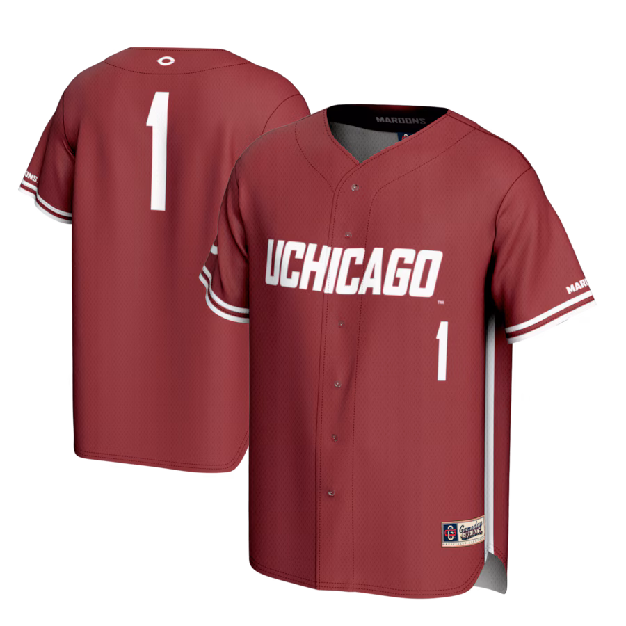 #1 UChicago Maroons GameDay Greats Youth Lightweight Baseball Fashion Jersey - Maroon - SUjersey01